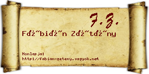 Fábián Zétény névjegykártya